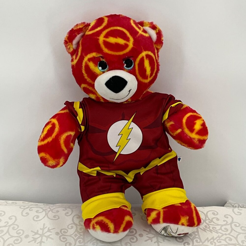 Build-A-Bear Workshop Flash Bear Plush Toy 16" Red & Yellow‎